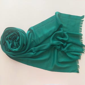 Green Plain Cotton Scarf Lightweight Shawl Seasonal Soft Feel Gift For Her Gift for Women Bridesmaids Gift Travel Scarf Christmas Gift Ideas