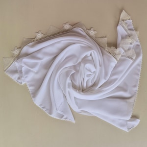 Turkish Oya Scarf with Needle Lace, Traditional Turkish Lacework Oya Scarf, Mothers Day Gift, Valentines Day Gift for Her, Vintage Oya Scarf