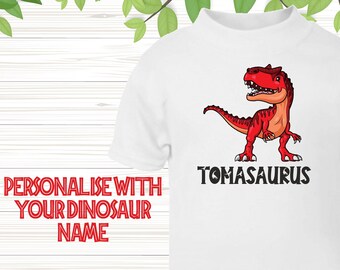 Personalized Dinosaur T-Shirt – Jurassic Custom Name Tee
