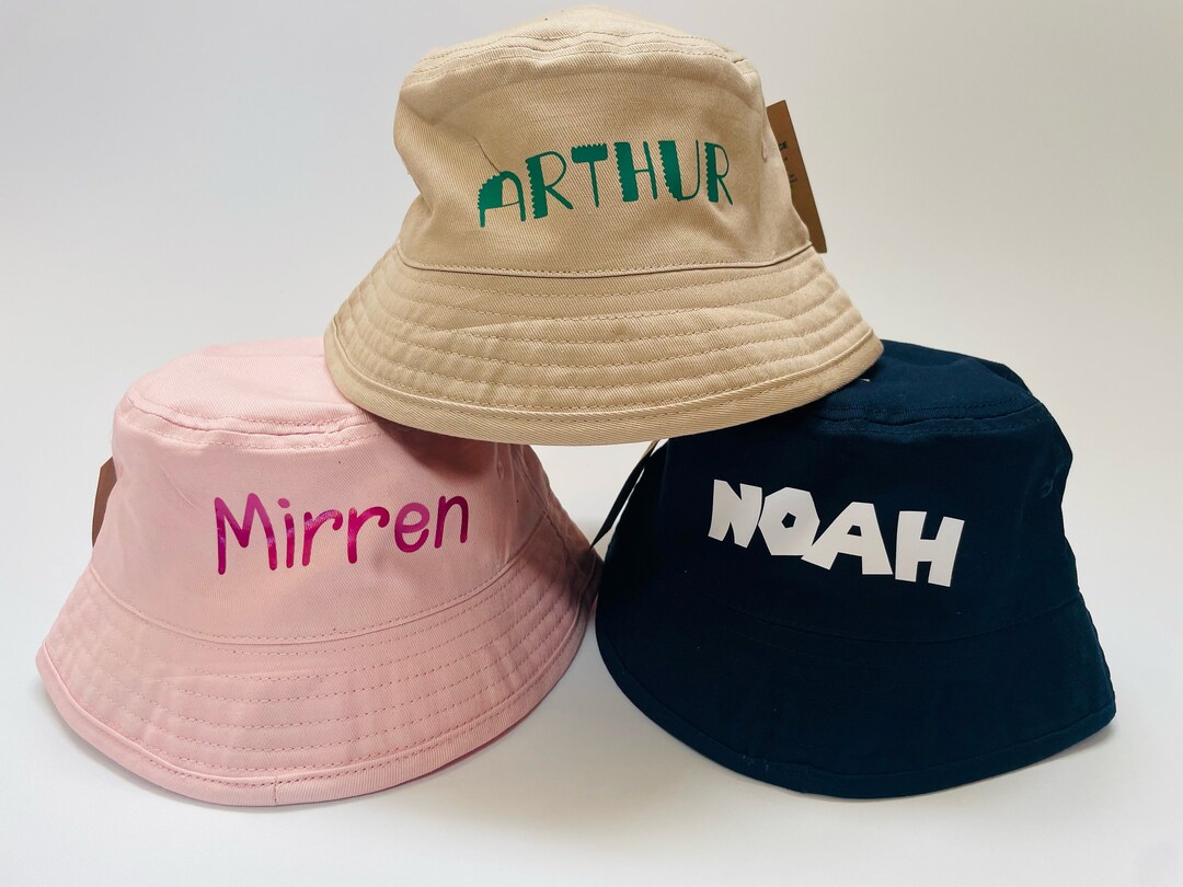 Children's Personalised Bucket Hat Summer Hat Beach Hat Kids Hat