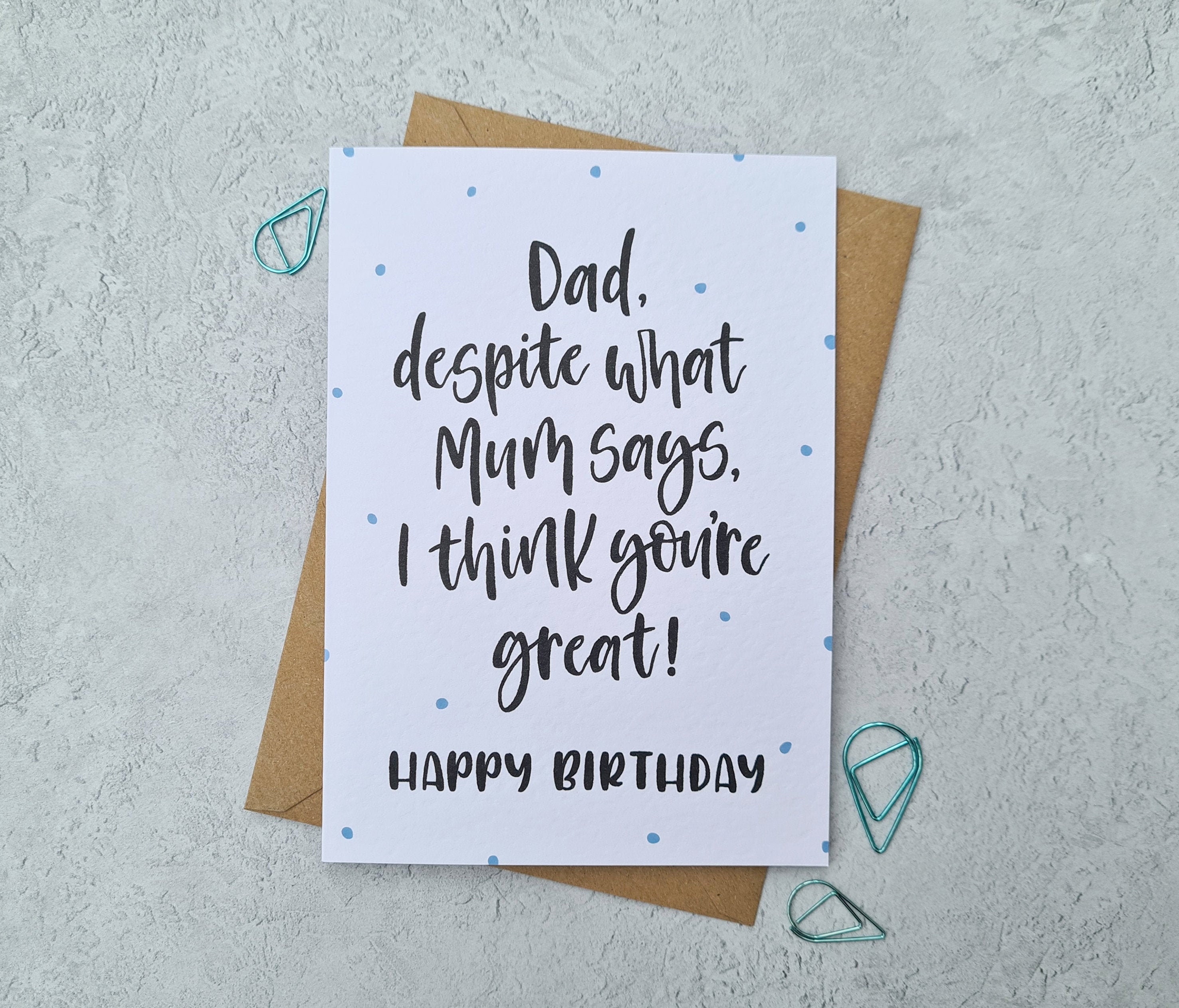 funny birthday card for dad dad birthday card dad daughter etsy