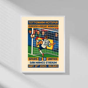 Tottenham Hotspur | DIGITALER DOWNLOAD | Europa League Sieger | Fußball Poster | Sporen | Fußball Fan Geschenk | Tottenham Druck | Van De Ven