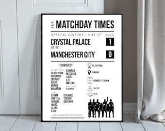 Crystal Palace | FA CUP Winners | Print | Poster | Football Poster | Crystal Palace Print | Football Fan Gift | Crystal Palace Fan Print