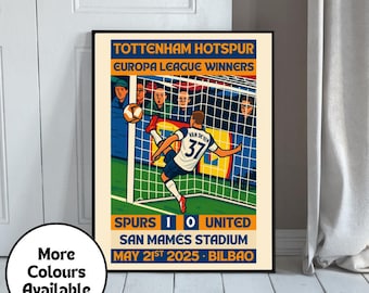 Tottenham Hotspur | Europa League Winners | Poster | Football Poster | Spurs Print | Football Fan Gift | Tottenham Fan Print | Van De Ven