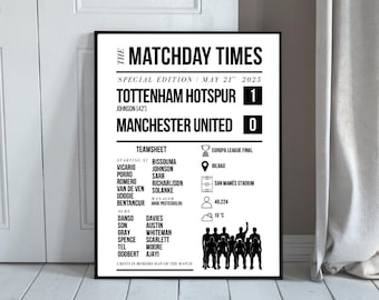 Tottenham Hotspur / DESCARGA DIGITAL / Ganadores de la Europa League / Impresión / Póster / Póster de fútbol / Impresión de los Spurs / Impresión de aficionado del Tottenham