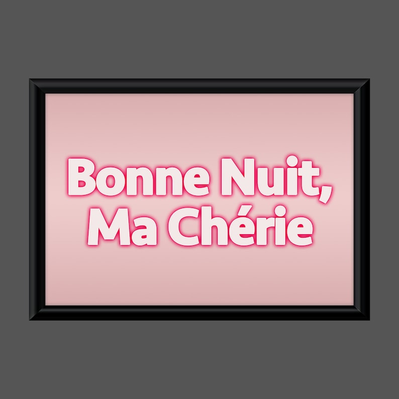 Bonne Nuit Mon Chéri Goodnight My Darling Print Home - Etsy