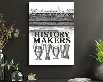 Chelsea FC Zwycięzcy UEFA Druk: Plakat z historią piłki nożnej