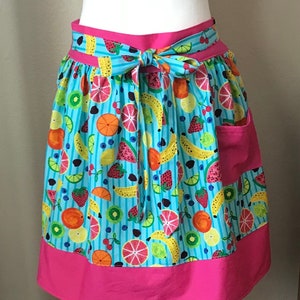 Colorful Waist Apron with Pocket for Women, Fruit Apron, Multicolor Apron, Gift for Mom, Colorful Durable Apron, Bright Colored Waist Apron