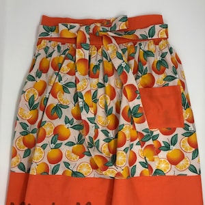 Cute Waist Apron for women, Oranges Fruit Fabric Waist Apron, Apron with pocket,  Personalized Apron, Fashionable, Quality Apron