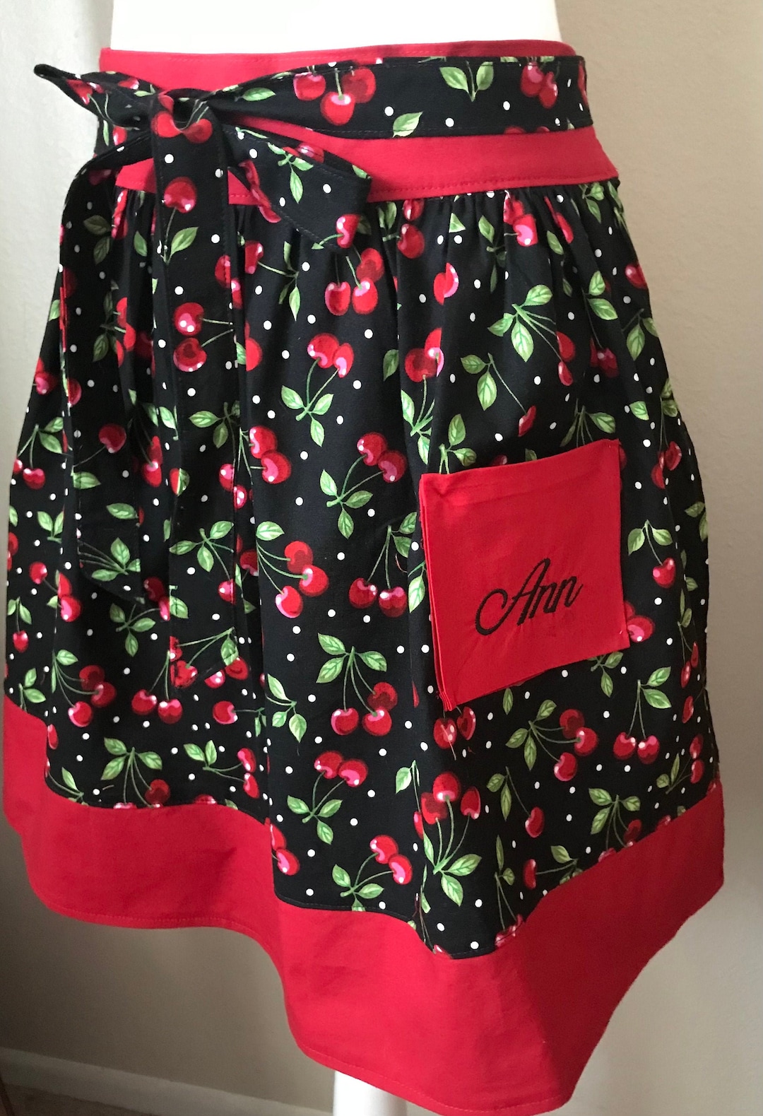 Cute Waist Apron for Women Cherries Fruit Fabric Waist Apron Etsy