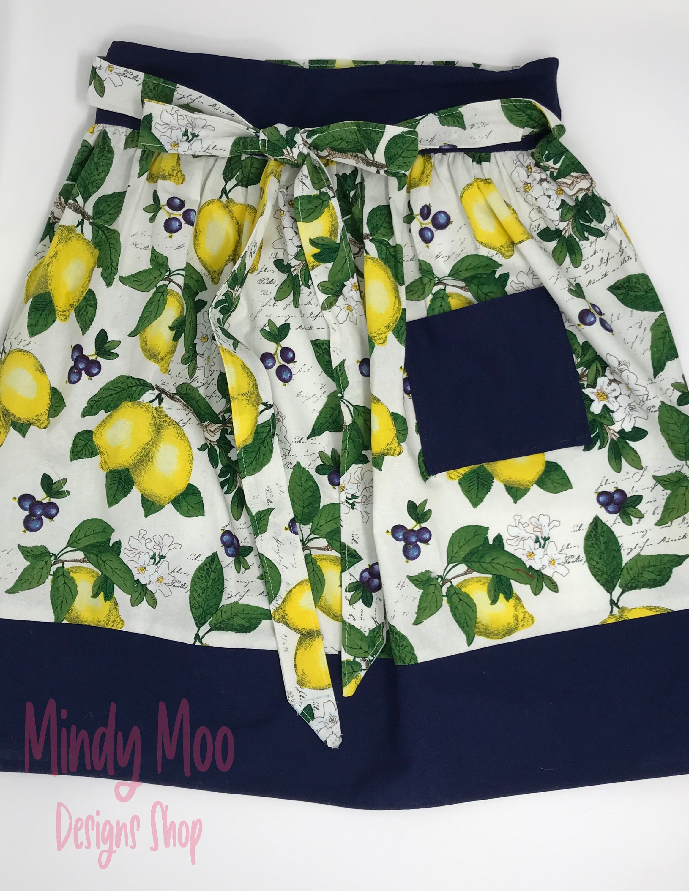 Cute Waist Apron for women Bright Lemon Fabric Waist Apron Etsy