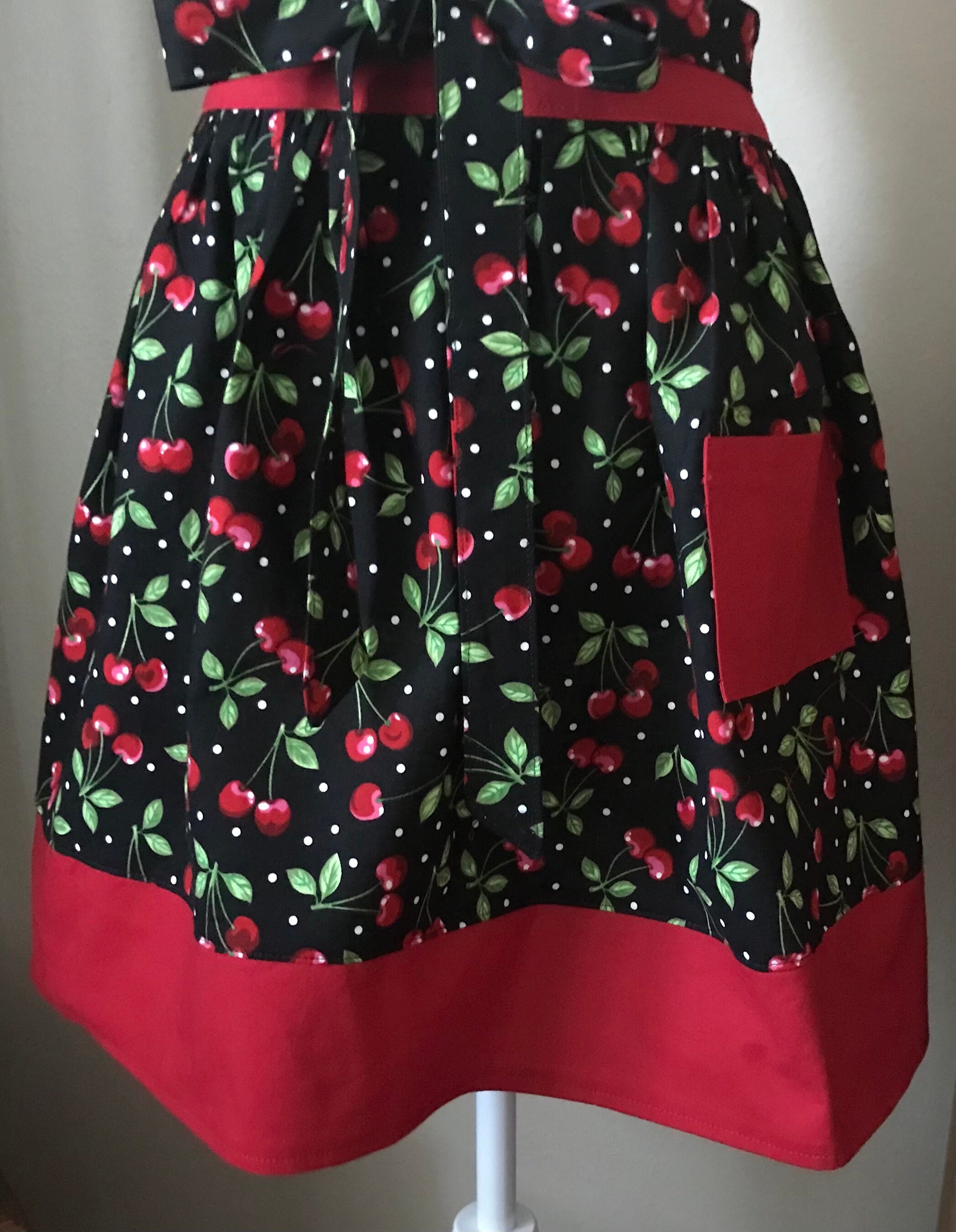 Cute Waist Apron for Women Cherries Fruit Fabric Waist Apron Etsy