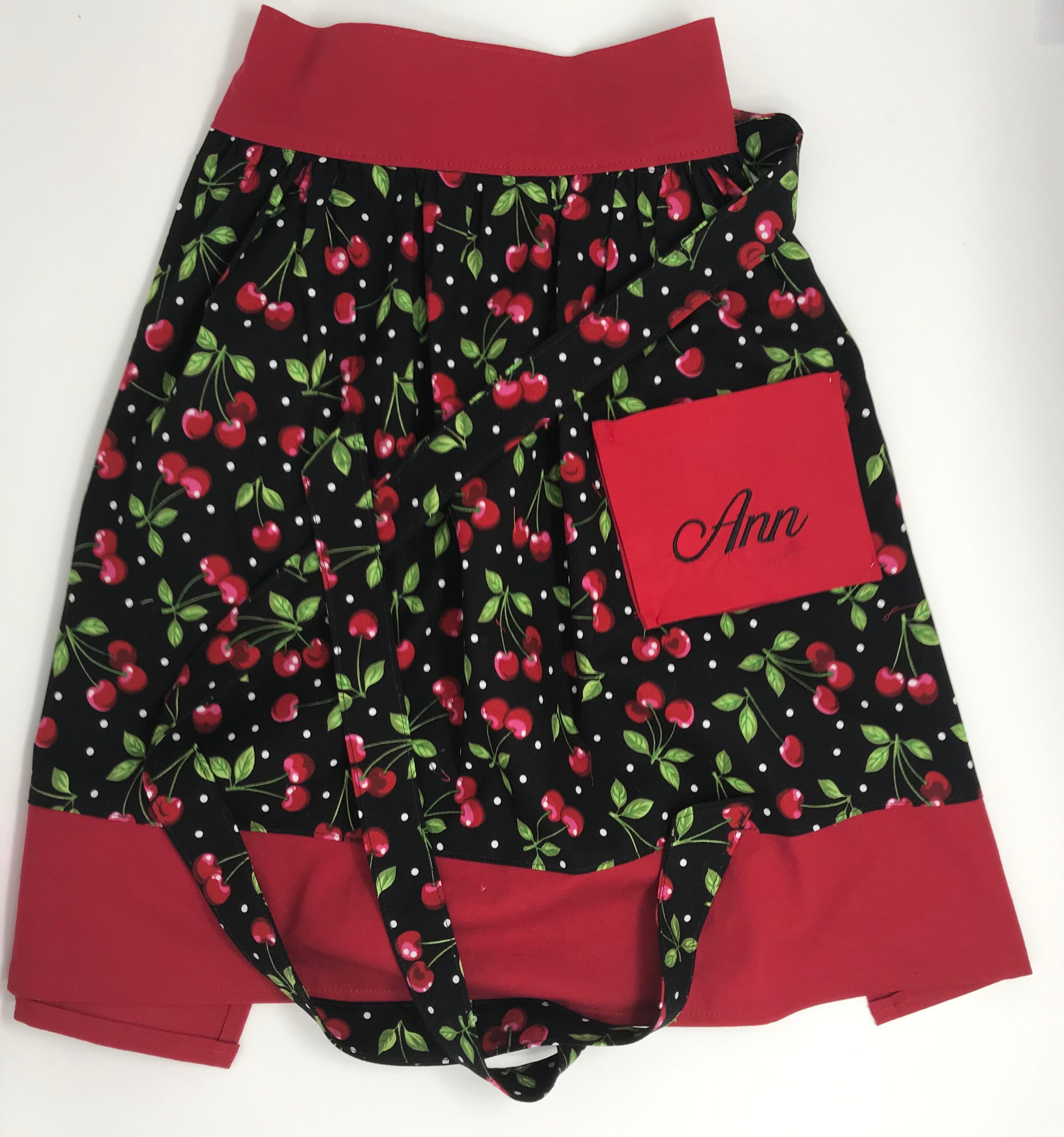 Cute Waist Apron for Women Cherries Fruit Fabric Waist Apron Etsy