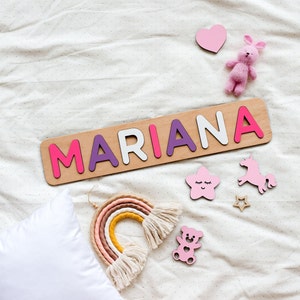 Wooden Name Puzzle, Wooden Toys for Toddler, Baby Gift, Personalize Puzzle, 2 Year Old Girl Gift, Baby Girl Gift, Montessori Toys 2 Year Old