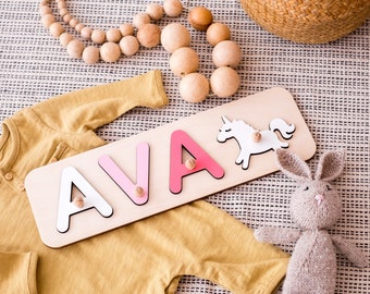 Wooden Name Puzzle, Personalized Name Puzzle Toys For 1 Year Old Custom Name Puzzle Personalized Baby Gift 1st Christmas Gift 1st birthday