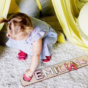 Wooden Personalized Name Puzzles First Christmas Gift Personalized Name Puzzle for Kids Personalized Puzzle 1st Birthday Girl Gifts Toys image 9