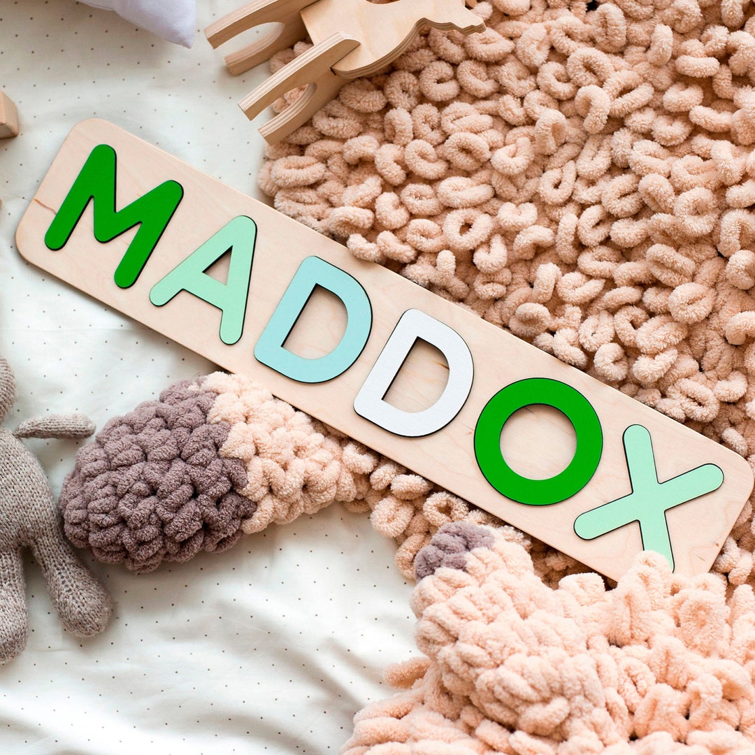 Name Frame Toy Wooden Name Puzzle, Toddler Toy 1st Birthday Gift, Montessori Toys Baby ...