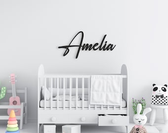 Baby Namensschild, Holznamenschild, Namensschild für Kinderzimmer, personalisierte Wohnkultur, Holzbuchstaben für die Wand, personalisiertes Namensschild, Wandname