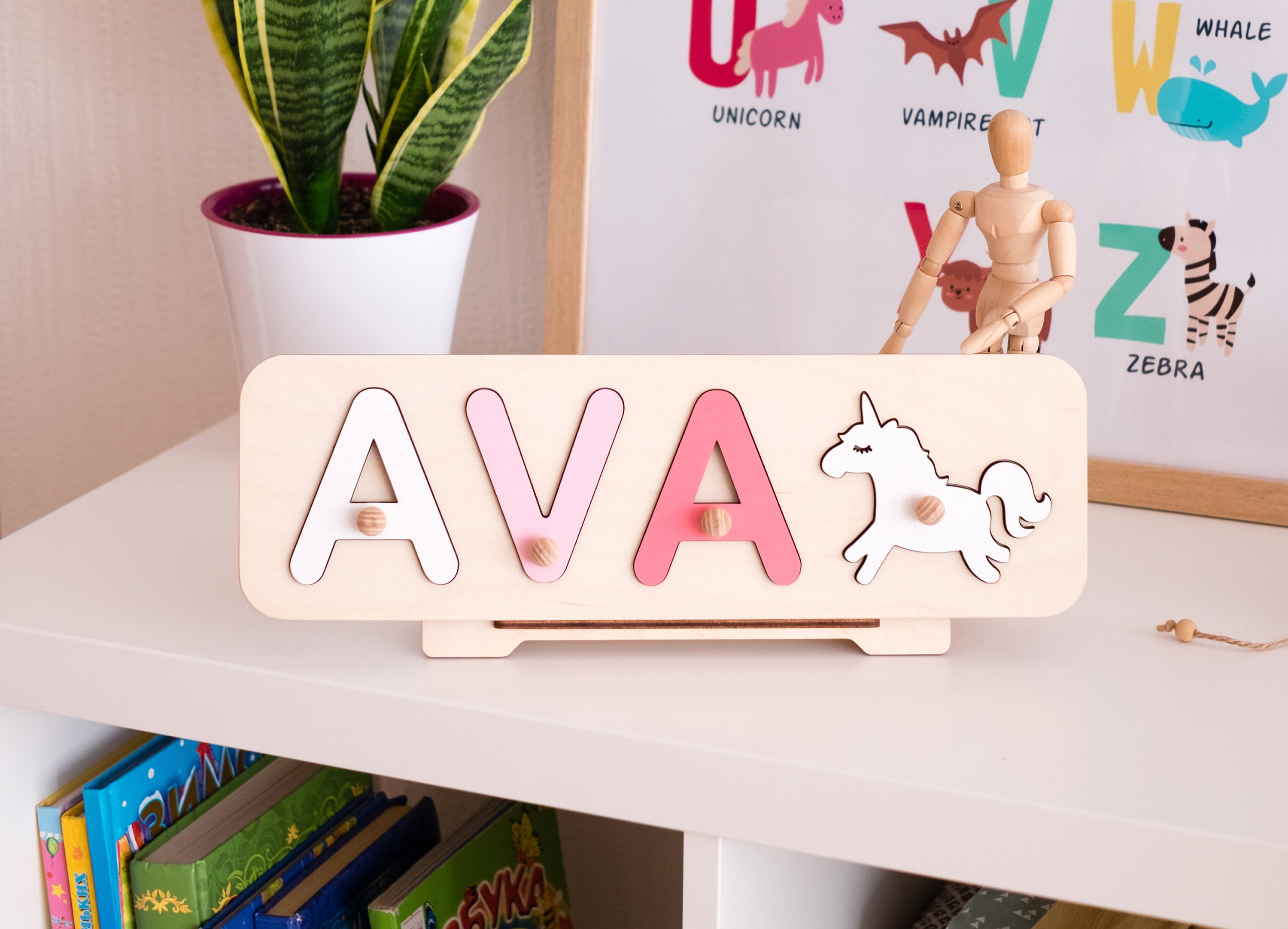 Name Puzzle 1st Birthday Gift  Wooden Personalized Wooden Toys for To…