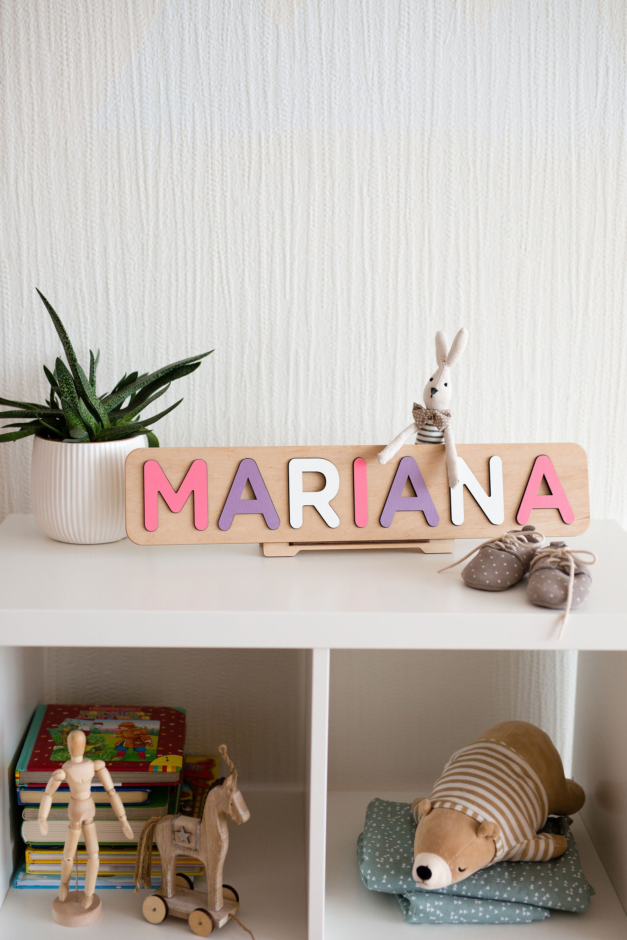 Name Frame Toy Wooden Name Puzzle, Wooden Toys for Toddler, Baby Gift, Personalize ...