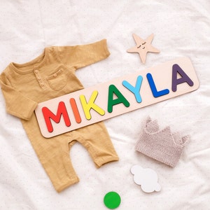 Name Letters for Room Decor with Engraving, Name Puzzles For Toddlers, Baby Gift Personalized, 2 Year Old Girl Gift, Kids Birthday Gift