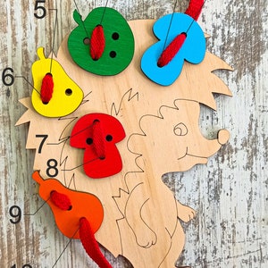 Lacing Toy, Shoe Practice for Kids, Wooden Threading, Activity Toy Baby ...