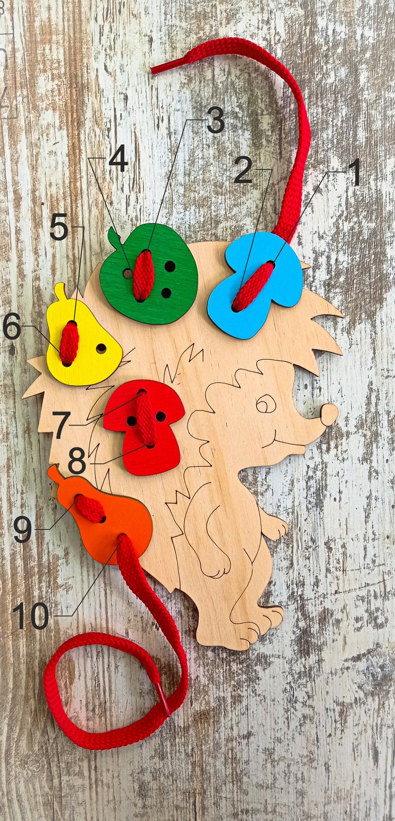 Lacing Toy, Shoe Practice for Kids, Wooden Threading, Activity Toy Baby ...