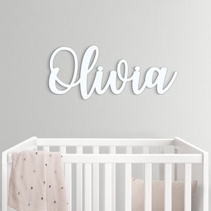 Benutzerdefiniertes Namensschild, personalisiertes Namensschild aus Holz für Kinderzimmer, Wanddekoration, Holzbuchstaben, Namensschild für Babyzimmer, Holzschild, Namensschild für Babys Bild 1