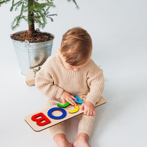 Personalized Name Puzzle, Wooden Name Puzzle, Christmas Gifts, 1st Baby Gift, Baby Shower Gift, Name Puzzle, Nursery Decor Toys For Toddlers image 8