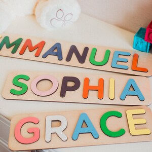 Personalized Name Puzzle 1st Birthday Gift  Wooden Toys for Toddler Baby Gift Nursery Decor Personalize Puzzle Wooden Toys