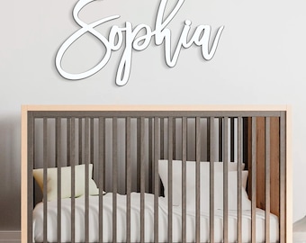 Wooden Name Sign Nursery Wall Decor Custom Baby Name