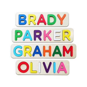 Wooden Name Puzzle, Gift, Baby Name Puzzle, Nursery Decor, Pastel Name Puzzle image 5