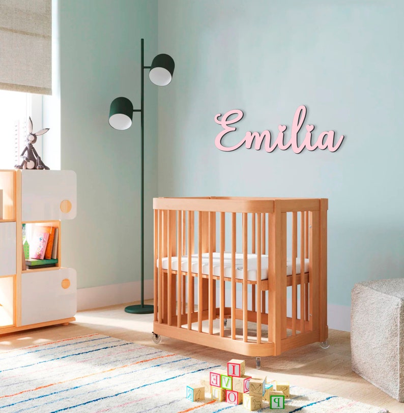 Benutzerdefiniertes Namensschild, personalisiertes Namensschild aus Holz für Kinderzimmer, Wanddekoration, Holzbuchstaben, Namensschild für Babyzimmer, Holzschild, Namensschild für Babys Bild 4