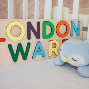 Personalized Two Name Puzzle Wooden Toys for Toddler 1st Birthday Gift