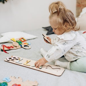 Wooden Name Puzzle, Personalized Name Puzzle Toys For 1 Year Old Custom Name Puzzle Personalized Baby Gift 1st Christmas Gift 1st birthday image 3