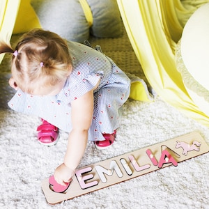 Personalized Name Puzzle, Wooden Name Puzzle, Christmas Gifts, 1st Baby Gift, Baby Shower Gift, Name Puzzle, Nursery Decor Toys For Toddlers image 4