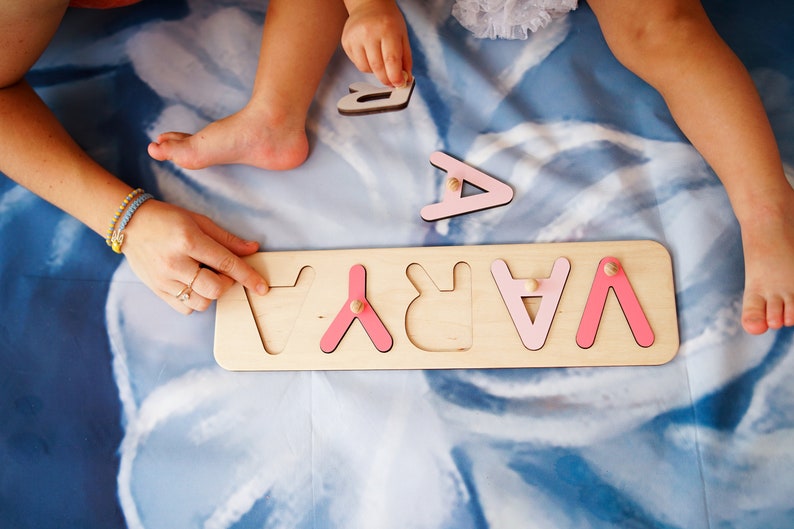 Personalized Name Puzzle, Wooden Name Puzzle, Christmas Gifts, 1st Baby Gift, Baby Shower Gift, Name Puzzle, Nursery Decor Toys For Toddlers image 10