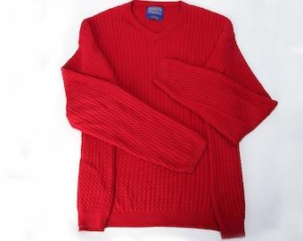 PENDLETON V Jumper Pullover XL Rot / red - Neu / New ! Made in Japan - 100% Cotton