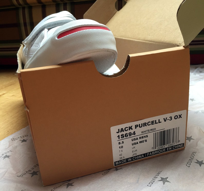 Converse Jack Purcell Leather / leather Red Line Eu 42/UK 7,5 Dead Stock New with Box / New original image 3