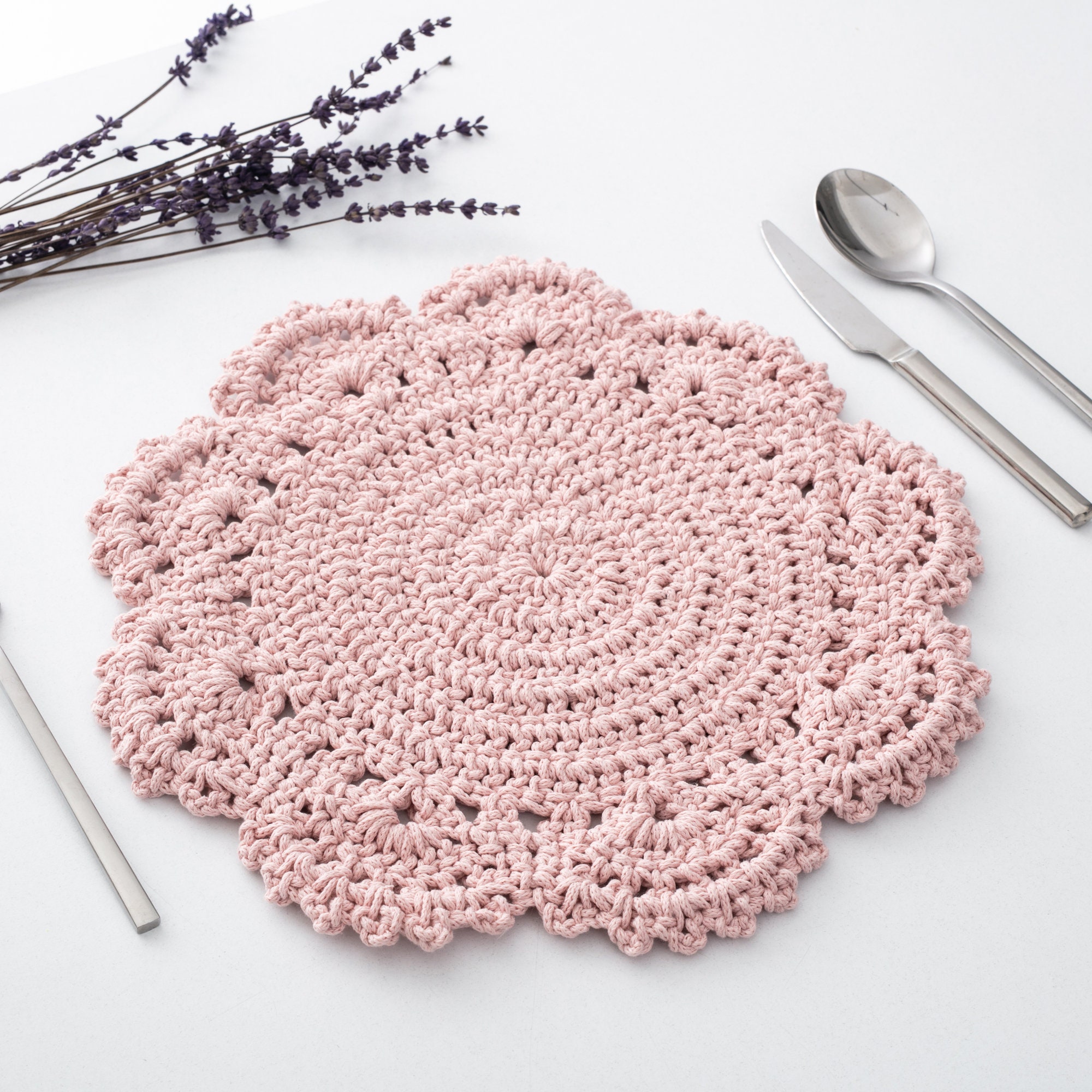 2 Macrame Crochet Placemats/crochet Coaster/macrame Etsy