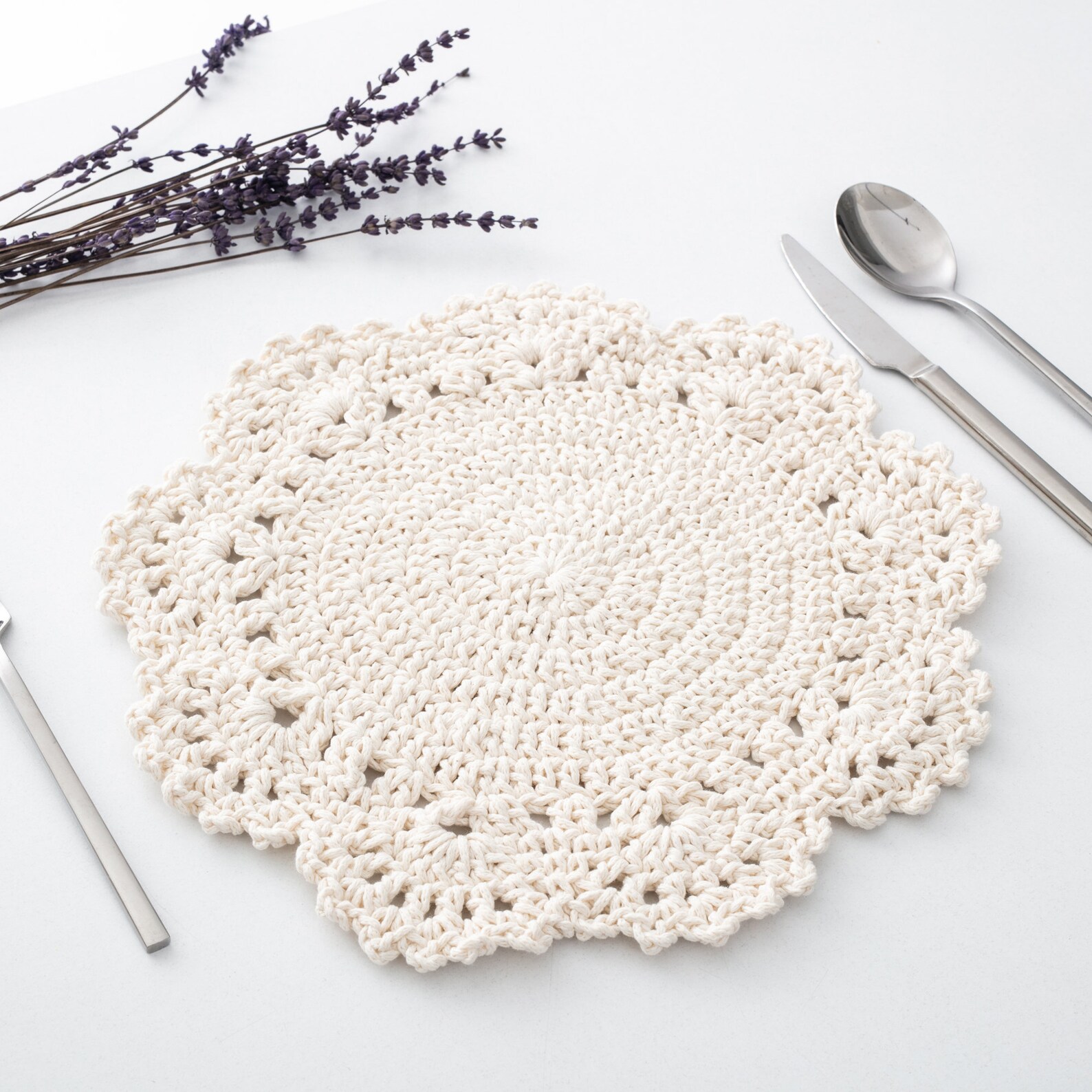 2 Macrame Crochet Placemats/crochet Coaster/macrame Etsy