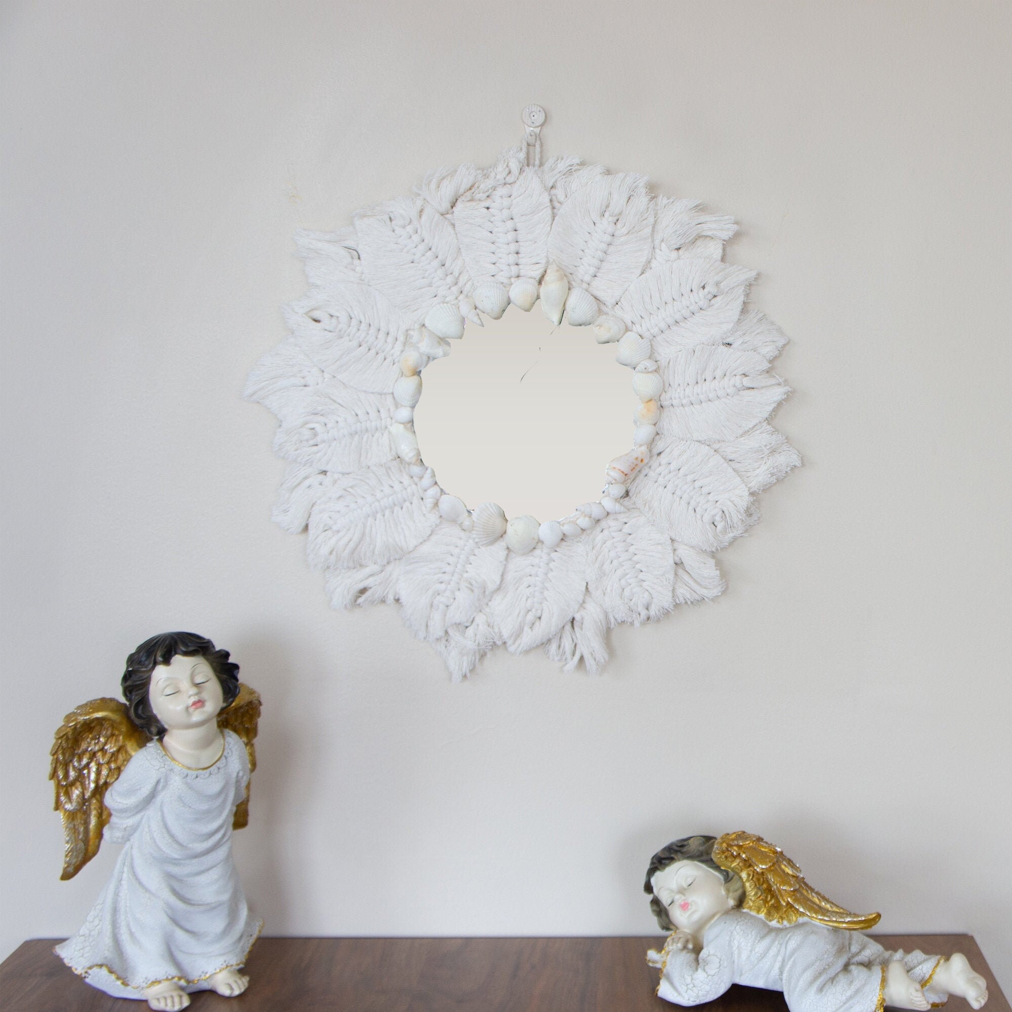 Muschel Makramee Spiegel Muschel Spiegel Badezimmer Dekor | Etsy