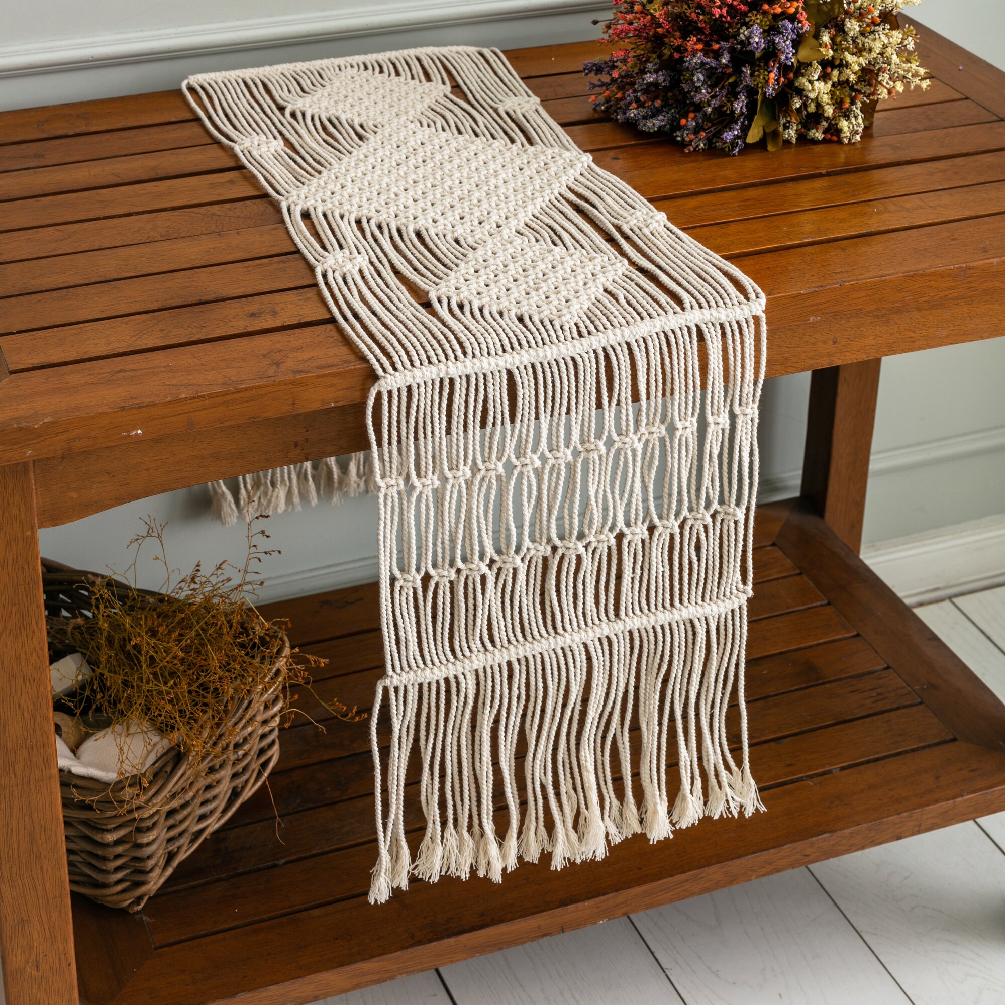 Handmade Macrame Table Runner/ Cotton Table Runner Boho Décor/ Etsy UK