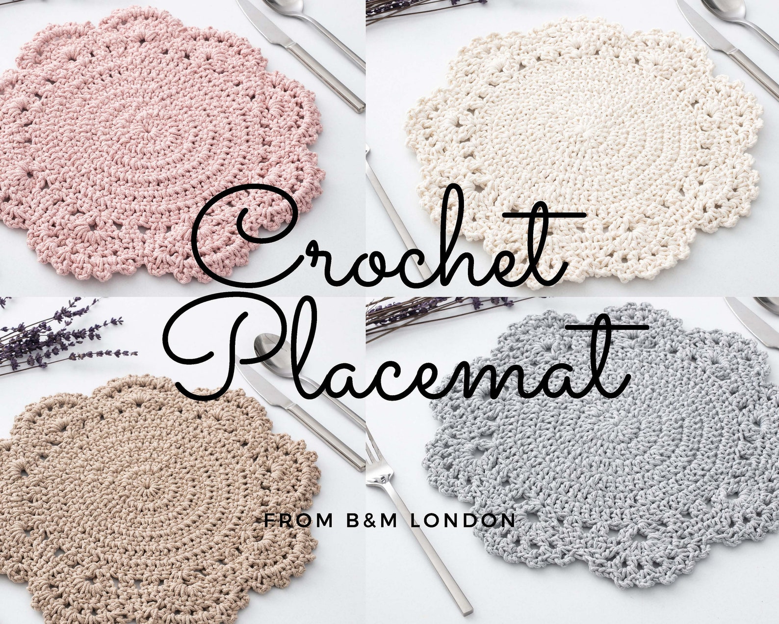 2 Macrame Crochet Placemats/crochet Coaster/macrame Etsy