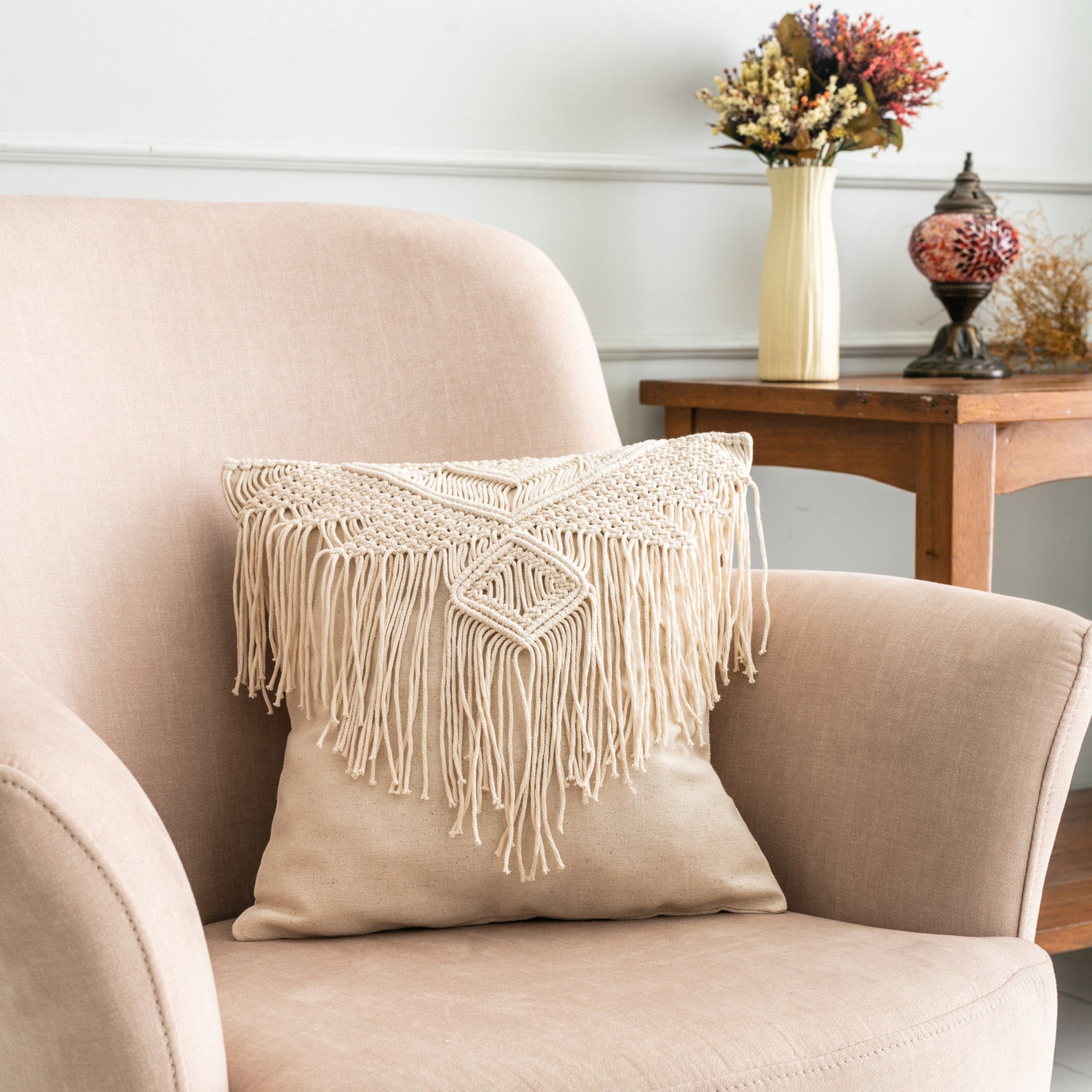 Macrame Cushion Case 2 Pcs / Create Fringe Decorative Pillows/ Etsy