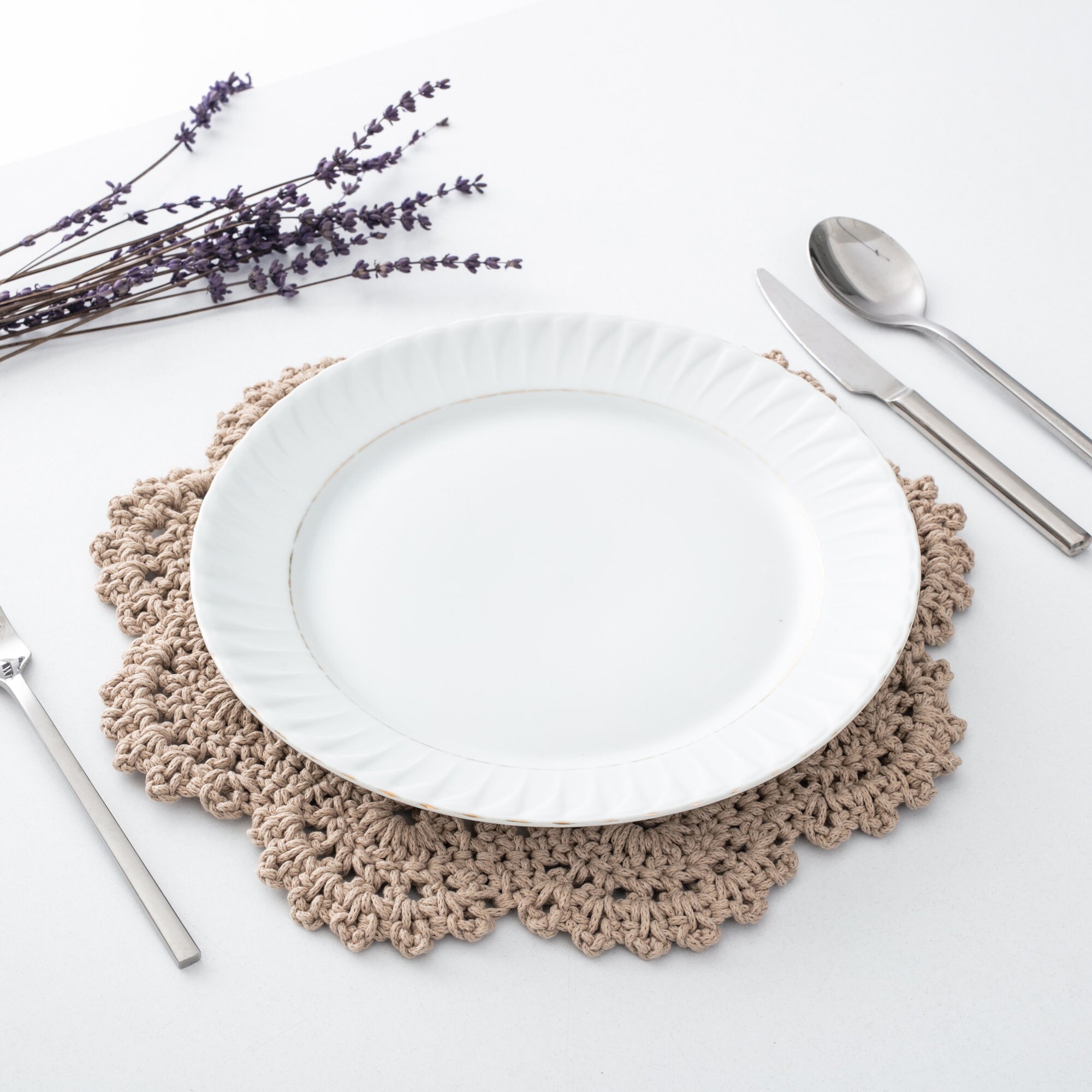 2 Macrame Crochet Placemats/crochet Coaster/macrame Etsy