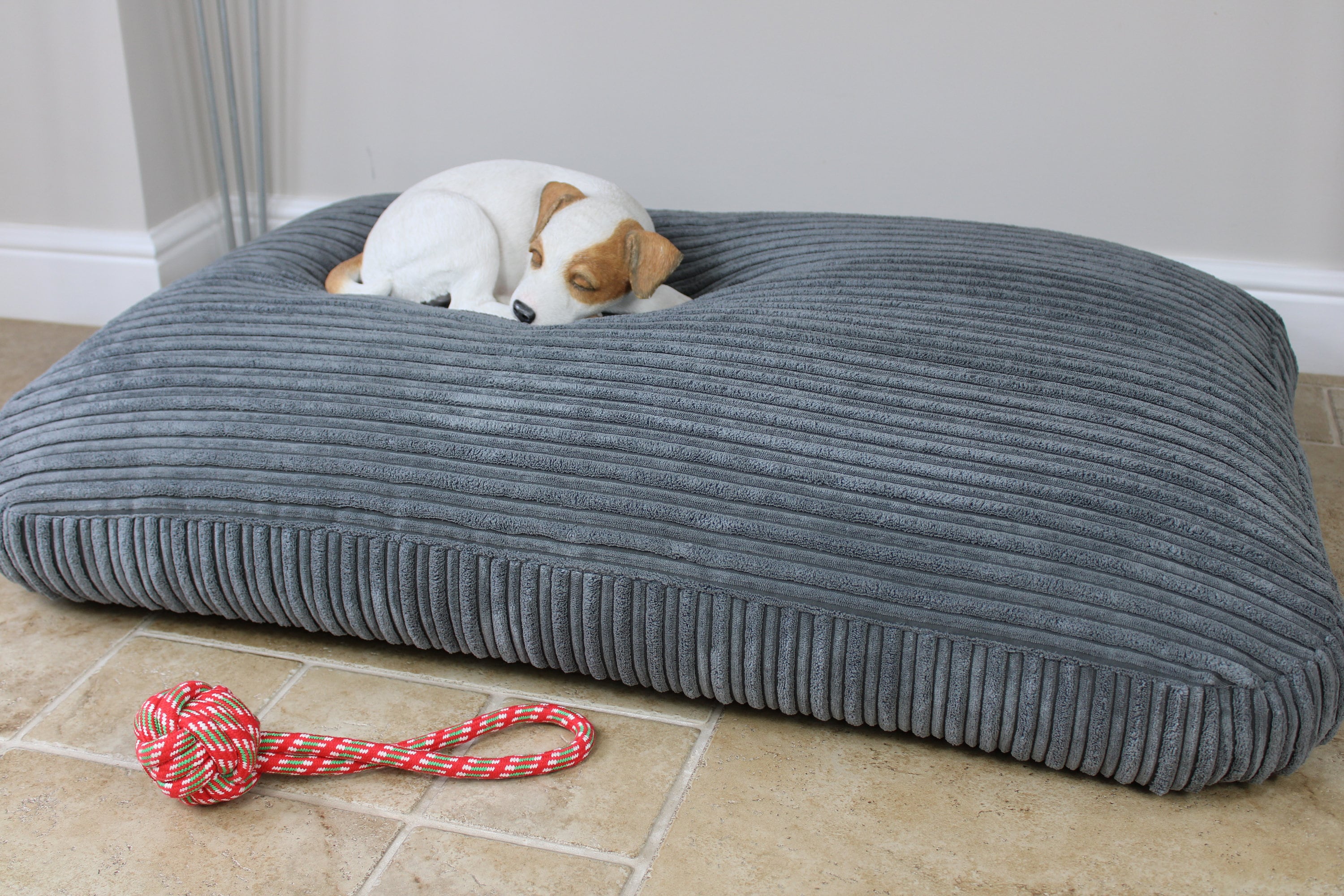 Large Bean Bag Dog Bed Luxury Grey Dog Mattress Bed Etsy UK