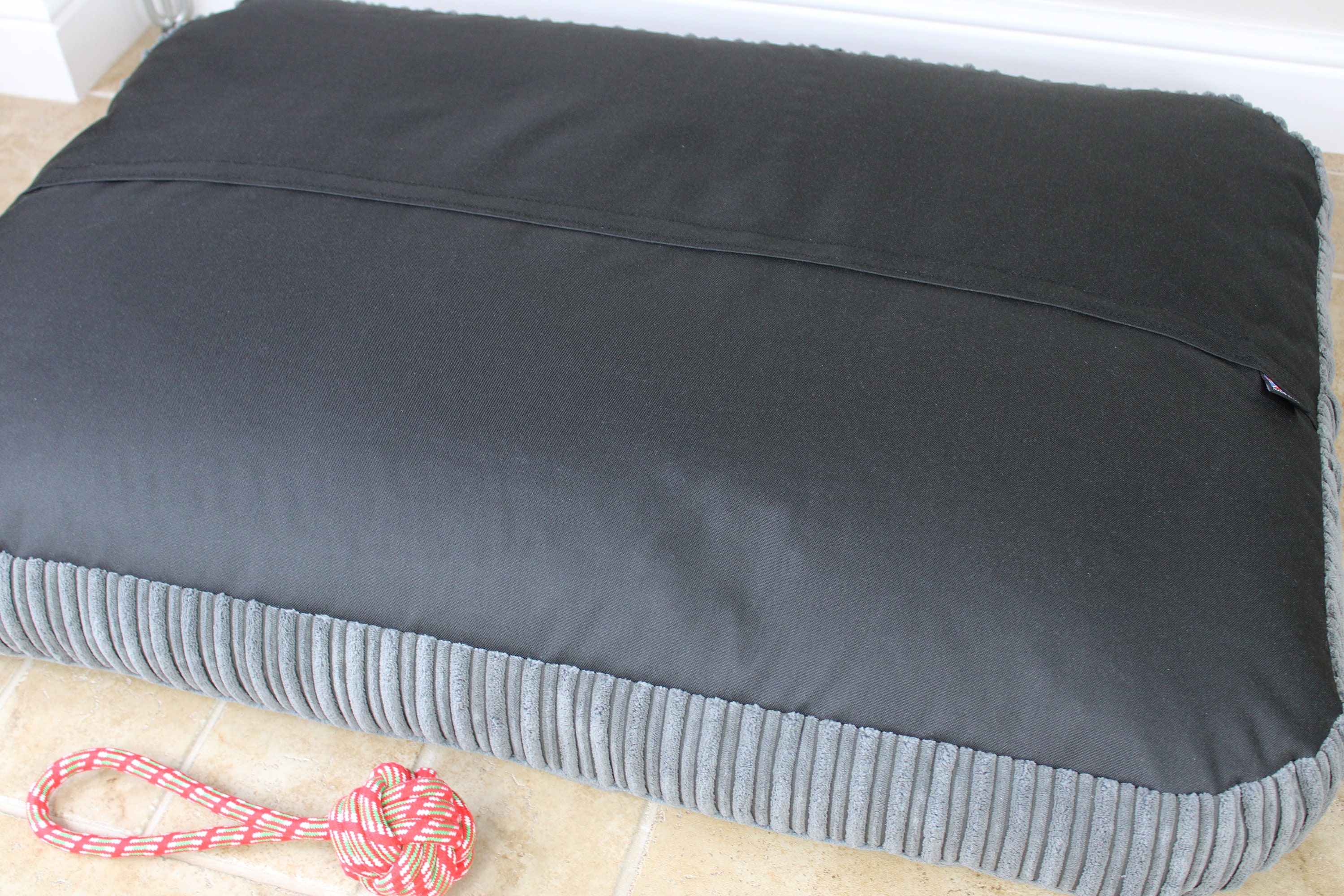 Large Bean Bag Dog Bed Luxury Grey Dog Mattress Bed Etsy UK