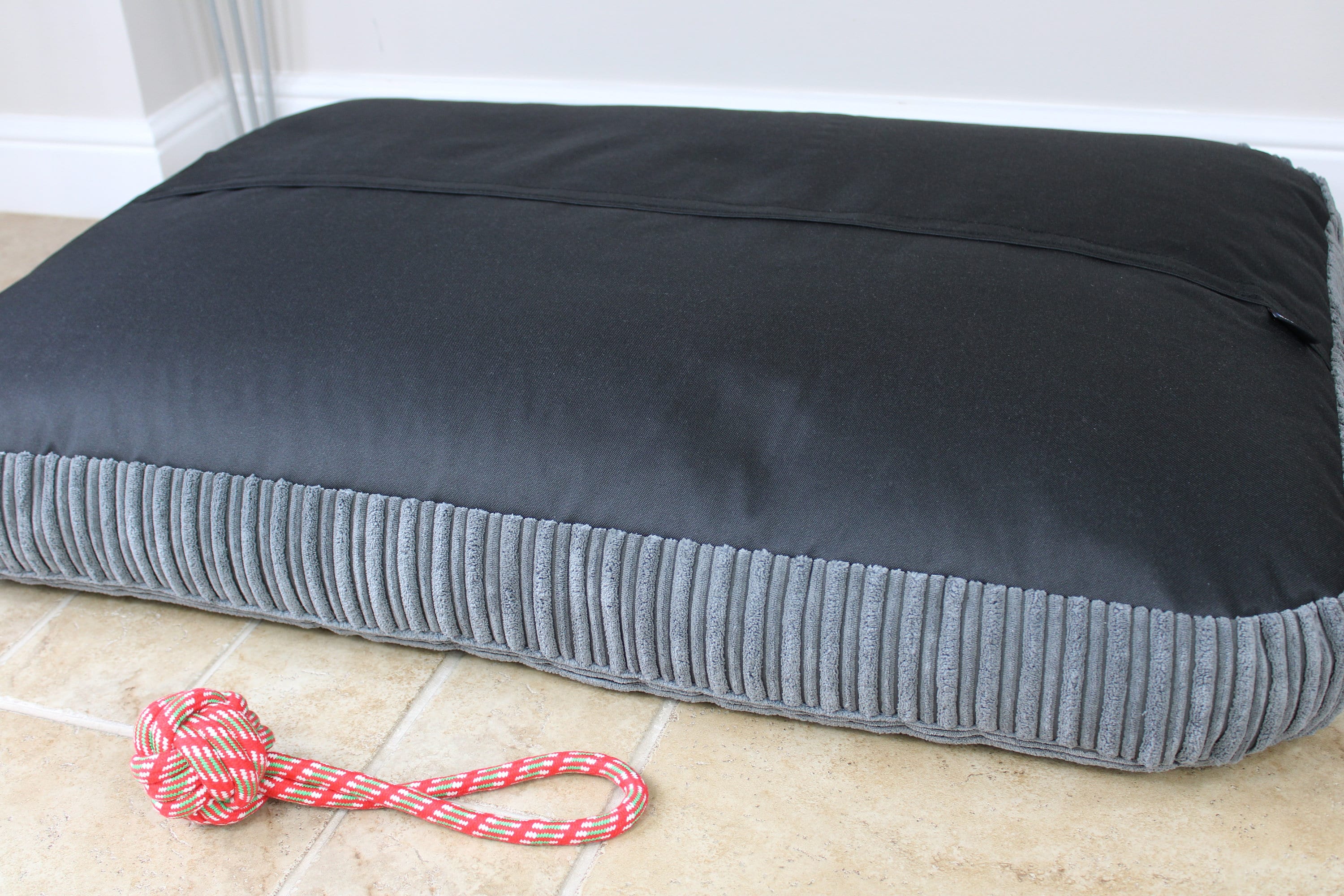 Large Bean Bag Dog Bed Luxury Grey Dog Mattress Bed Etsy UK