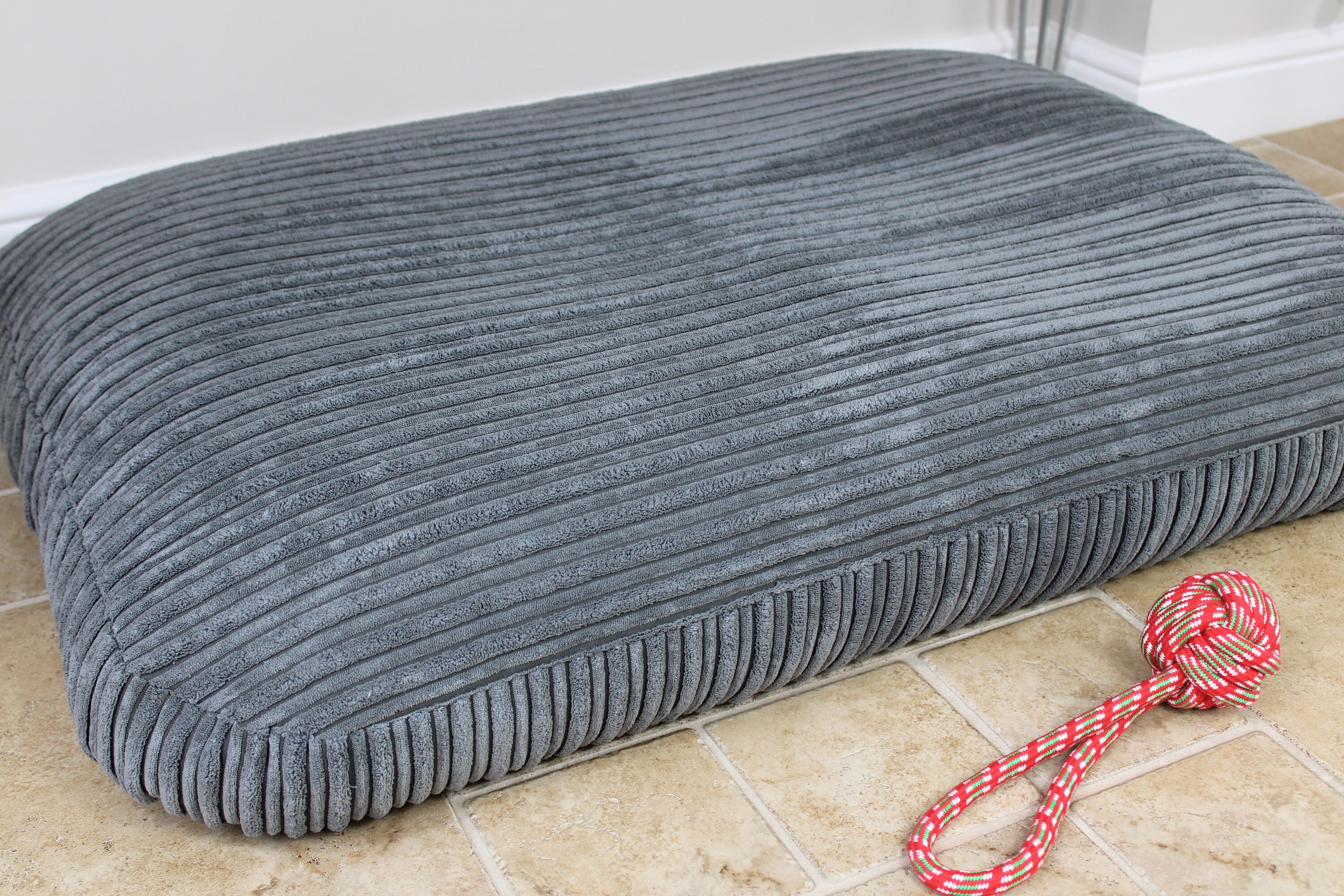 Large Bean Bag Dog Bed Luxury Grey Dog Mattress Bed Etsy UK